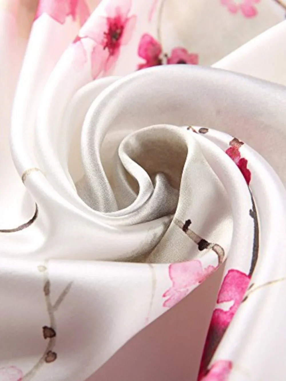 100% Mulberry Silk Floral Print Long Scarf Shawl Hair Wrap Gift Packed
